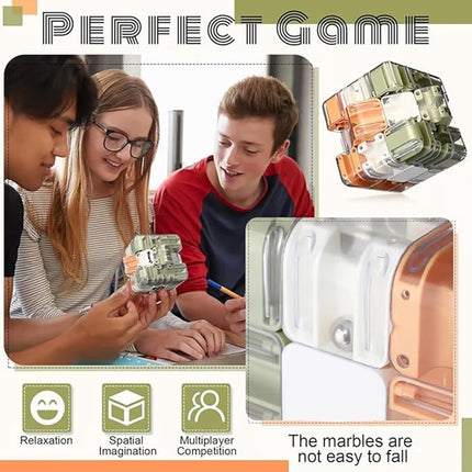 Large Labyrinth 3D Puzzle Maze Cube - Engaging Brain Teaser Toy, High Difficulty Puzzle, 3D Magic Cube Maze Ball Puzzles - Spatial Awareness Brain Training Toy ﻿(2PCS)