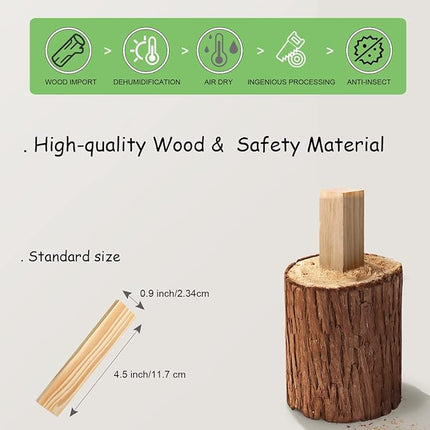 ICEKO KN 100pcs Classic Wooden Building Blocks Set,Solid STEM Building Toys for Kids, Preschool Learning Montessori Toys for Toddlers, Boys & Girls Birthday Gift (Log Color)