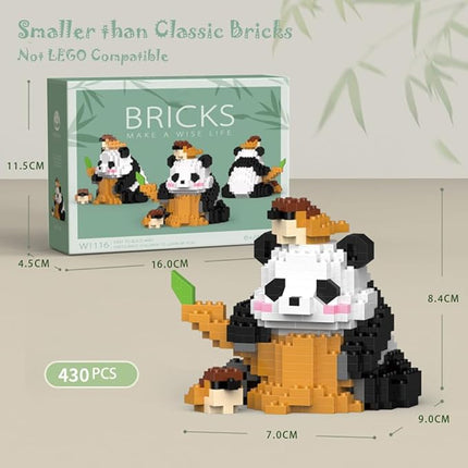Mini Building Blocks 3D Building Toy Panda, Mini Blocks Building Sets, Ideal Gift for Birthdays, Christmas (6 Sets with 2502 PCS)