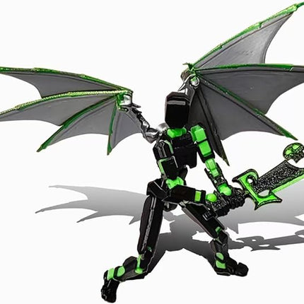 T13 Action Figure Set, 3D Printed Multi-Jointed Movable Robot Dummy Set Lucky 13 Action Figure Articulated, for Collectors Desktop Decorations (Darkness)