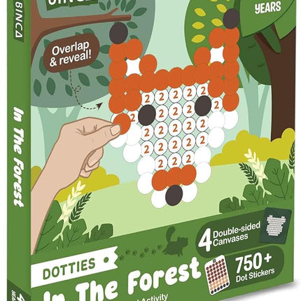 BINCA Dotties Dot Art Activity Kit, 750+ Stickers, Forest Animals Mess-Free Activities, DIY Dot Sticker Art for Toddlers, Kids Travel Activities, Craft Kits & Gifts for Boys & Girls Ages 4,5,6,7