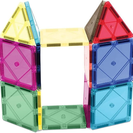 CreateOn Crayola Retro Magnetic Tiles, Building Set for Kids, Magnetic Building Toys for Kids, STEM Travel Toys for Boys and Girls Ages 3+, 14-Piece Set (Retro)