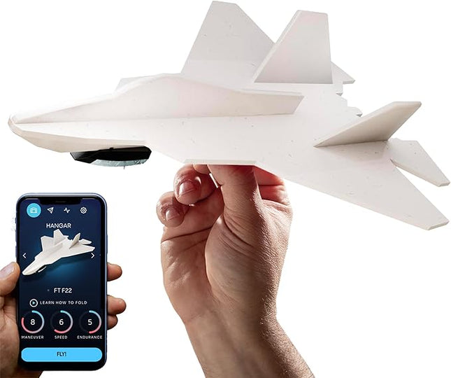 POWERUP The 4.0 F-22 Raptor® Foam Jet Kit. DIY Smartphone-Controlled Plane. Outdoor STEM Kit for Hobbyists, Pilots, & Tinkerers. DIY Project for Kids, Teens & Adults. Licensed by Lockheed Martin®