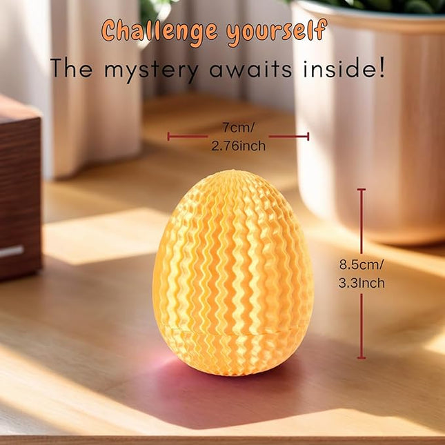 Egg-Shaped Maze Gift Box - Money Box for Cash Gifts, Puzzle Box for Boys & Girls, Easter Gift Box with Hidden Compartments, Easter Present for Birthdays & Special Occasions (Gold)