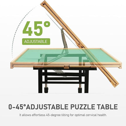 2000 Pieces Puzzle Table with Wheels, with Drawers and Cover, 40.16"x28.5" Adjustable Height & 45° Tilting, Puzzle Board for Adults