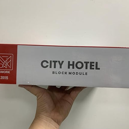City Hotel Architecture Building Kit with Lights,3 Levels Garden Hotel Model Building Blocks Toy,for 12+Age Teen,Adult（1464 Pieces）