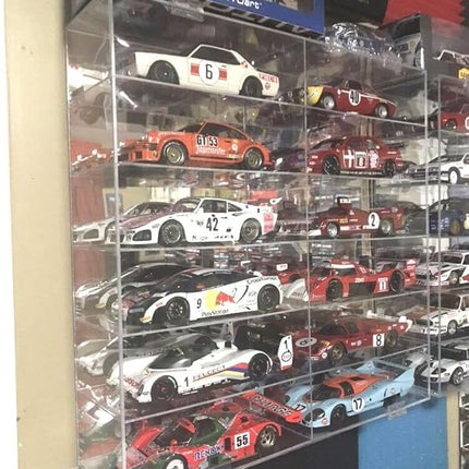 1/18 Scale Diecast Toy Cars Hot Wheels Display Case 98% UV Protection 12 Cars Holder w/ Mirrored Background, 4mm Thick acryliic