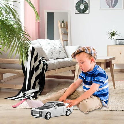 1/24 Rolls-Royce Sweptail Toy Car Alloy Diecast Collectible Model Car for Kids Gift, Pull Back Toy Car with Sound and Light, Classic Double Door, Car Logo Can be Folded