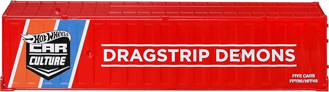 Hot Wheels Premium Toy Cars & Trucks, Lion’s Roar Container Set with 5 Die-Cast 1:64 Scale Drag Racing Vehicles in Collectable Display Container