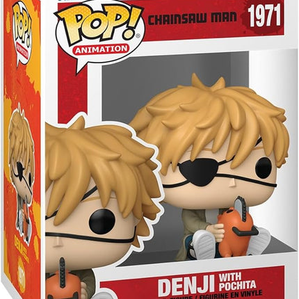 Funko Pop! Animation: Chainsaw Man - Denji with Pochita - Collectable Vinyl Figure - Gift Idea - Official Merchandise - Toys for Kids & Adults - Anime Fans - Model Figure for Collectors