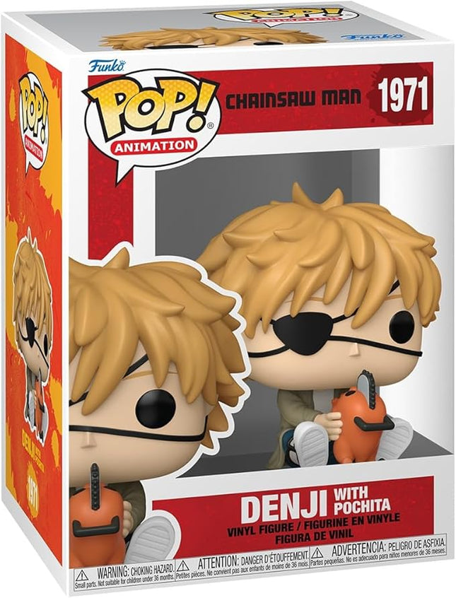 Funko Pop! Animation: Chainsaw Man - Denji with Pochita - Collectable Vinyl Figure - Gift Idea - Official Merchandise - Toys for Kids & Adults - Anime Fans - Model Figure for Collectors