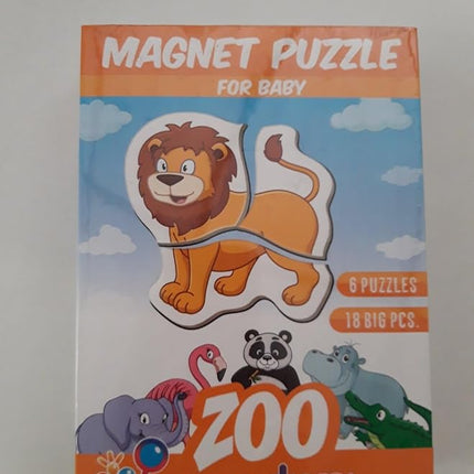 Zoo Magnetic Puzzles for Kids - 5 Big Magnetic Animals for Baby - Travel Toys for for Toddlers - Magnet for Refrigerator - Travel Games - Baby Educational Gift - Puzzle for Preschooler