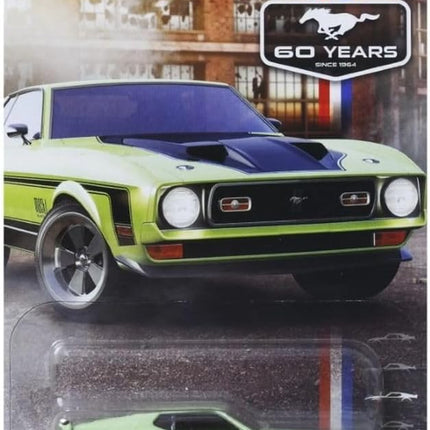 Hot Wheels '71 Ford Mustang Mach 1 [Green], 3/5 Series, 1:64 Scale Die-Cast Car