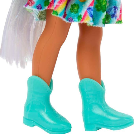 Barbie Unicorn-Inspired Chelsea Doll with Green Hair, Unicorn Toys, Horn Headband and Detachable Tail