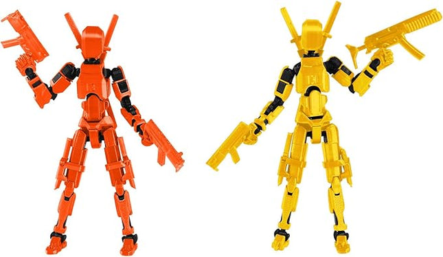 T13 Action Figure (Assembly Completed) Titan 13 Dummy 13 Action Figure Robot 13 Figure 3D Printed Articulated Multi-Jointed Movable Robot Model (2 Pack-G)