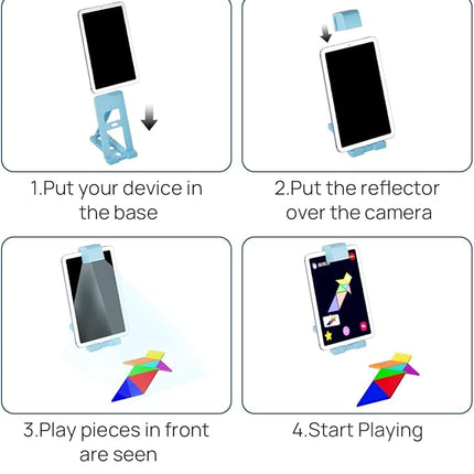 Qxtamo® Innovative AR Tangrams Puzzles Games, 1000+ Animated Sensory Toys, Family Travel Learning Education STEM Toys Birthday Gift Party Favors for Kids Children Boys Girls Teens, Ages 3+ Year Old