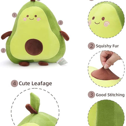 Niuniu Daddy 17.3" Avocado Stuffed Animal Pillow Large Squishy Plush Toys Soft Kawaii Food Shaped Baby Stuff Cuddle Toy Adorable Fruit Hugging Pillow for Kids
