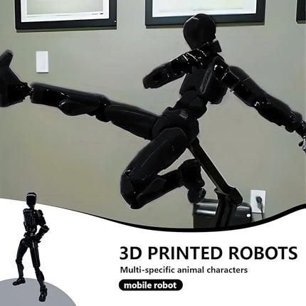 Titan 13 Action Figure, Action Figures, Titan 13 Action Figure 3D Printed Robot Multi-Jointed Movable, Desktop Decorations for Game Lovers, Easter Basket Stuffers（Black）