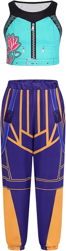 Girls Demon Pop Singer Hunters Costume 3-14 Years Stage Dance Idol Cosplay Outfit, Kids Halloween Costumes