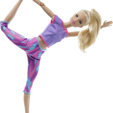 Barbie Made to Move Doll with 22 Flexible Joints & Long Blonde Ponytail Wearing Athleisure-wear for Kids 3 to 7 Years Old