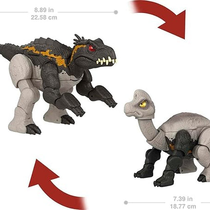 Mattel Jurassic World Fierce Changers 2-in-1 Dinosaur Action Figure, Massive Stretch Toy Tranforms from Brachiosaurus to Indoraptor in 16 Steps
