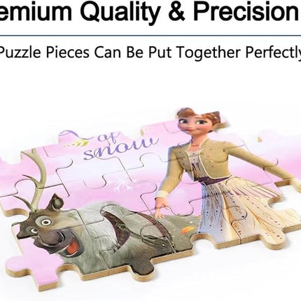 LELEMON Pretty Puzzles for Kids Ages 4-6, Snowmen 60 Piece Puzzles for Kids Ages 4-8,Children Jigsaw Puzzles in a Metal Box,Educational Learning Puzzle Toys for Girls and Boys
