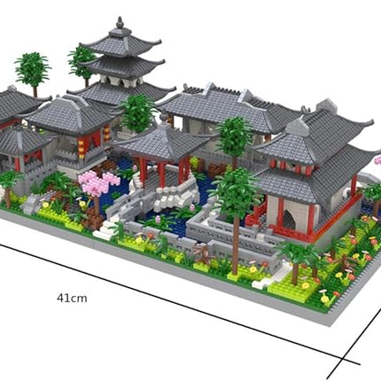 Architecture Chinese Style of Suzhou Garden,Set 2 Center of Courtyard,Micro Block,Classical Famous Building Block Set,Asian Cultures,3888 PCS for Adults and Teens
