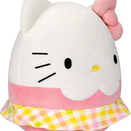 Squishmallows Sanrio 14-Inch Hello Kitty Wearing Gingham Skirt Plush - Large Ultrasoft Official Kelly Toy Plush