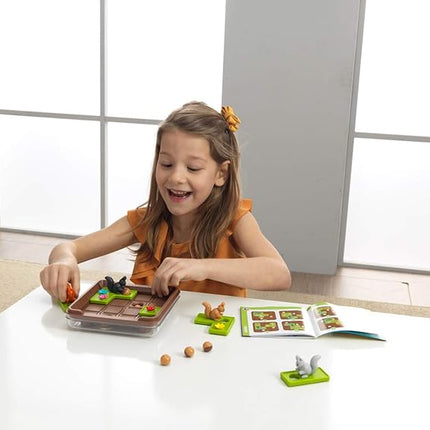 SmartGames Squirrels Go Nuts Sliding Logic Travel Puzzle Game with 60 Challenges for Kids Ages 6+