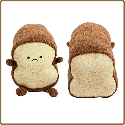 DENTRUN Toast Plush Pillow, Stuffed Bread Shape, Soft Toast Bread Food Plushies, Fun Sofa Cushion, Stuffed Doll Toy for Kids, Adults Gift, Home Bed Room Decor, 15"