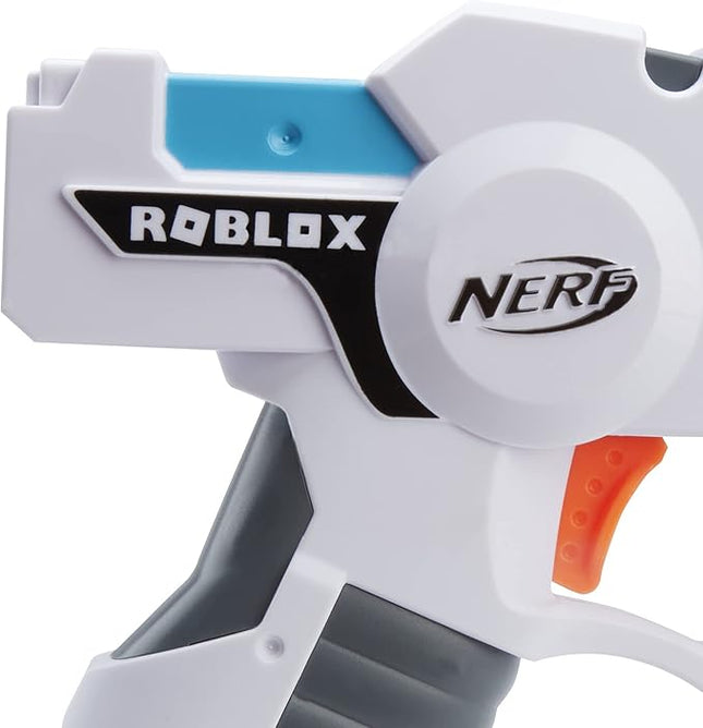Nerf Roblox Strucid: Boom Strike Dart Blaster, Pull-Down Priming Handle, 2 Elite Darts, Code to Unlock in-Game Virtual Item, White
