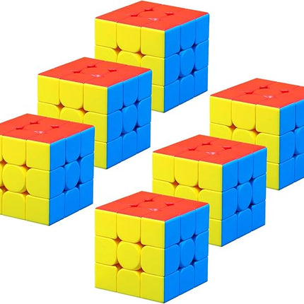 CFMOUR 6 Pack 3x3 Speed Cube Set - Moyu Meilong 3C, Stickerless Magic Cubes Bundle 3x3x3- Fast Turning Birthday Party Easter Valentines Day Gifts Puzzle Game Brain Toy for Kids and Adult