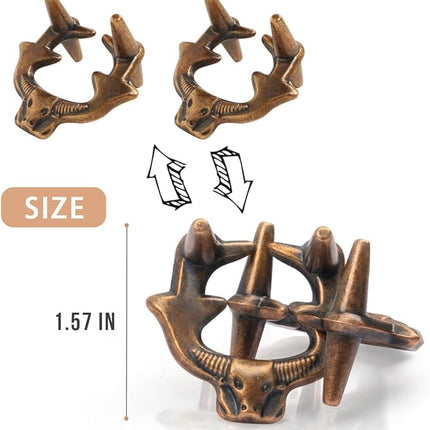 Fun Metal Brain Teaser Puzzle Games - 4 Pcs Adults Mind Travel 3D Toys -Teens IQ Insight Challenge - Logic Educational Gift（with Storage Case and Instructions）