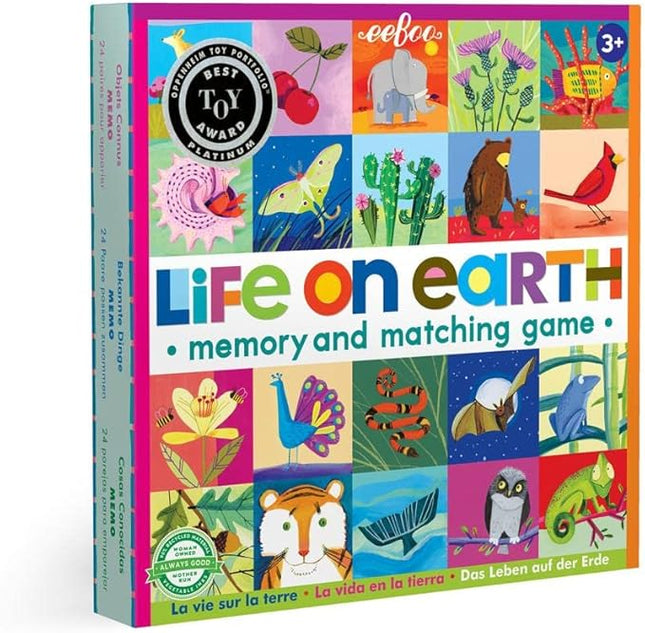 eeBoo: Memory and Matching Game - Life on Earth- 24 Pairs, Develops Recognition, Concentration, Memory & Vocabulary Skills, Age 3+