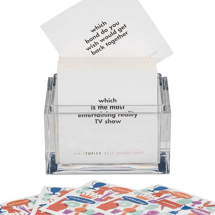 TableTopics Best Things Ever Question Card Game - 135 Fun Conversation Starter Cards, Use as Ice Breakers, Getting to Know You, or Discover More About Friends & Family, Share Your Favorites
