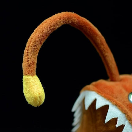 FRANKIEZHOU Lifelike Anglerfish Plush-Brown 12" Fish Stuffed Animal,Soft Monkfish Plush Toy,Gifts for Kids