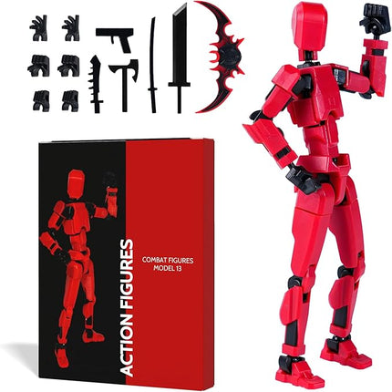 Action Figure Set, Model 13 Action Figure, Multi-Jointed Movable,Gift Box Packaging, Great for Loved Ones and Friends(Red)