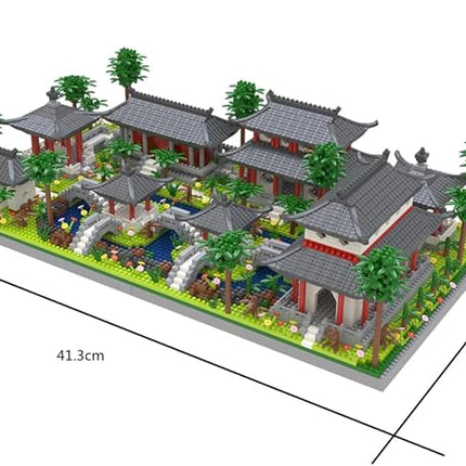 Architecture Chinese Style of Suzhou Garden,Set 3 Backyard, Micro Block,Classical Famous Building Block Set,Asian Cultures,3988 PCS for Adults and Teens