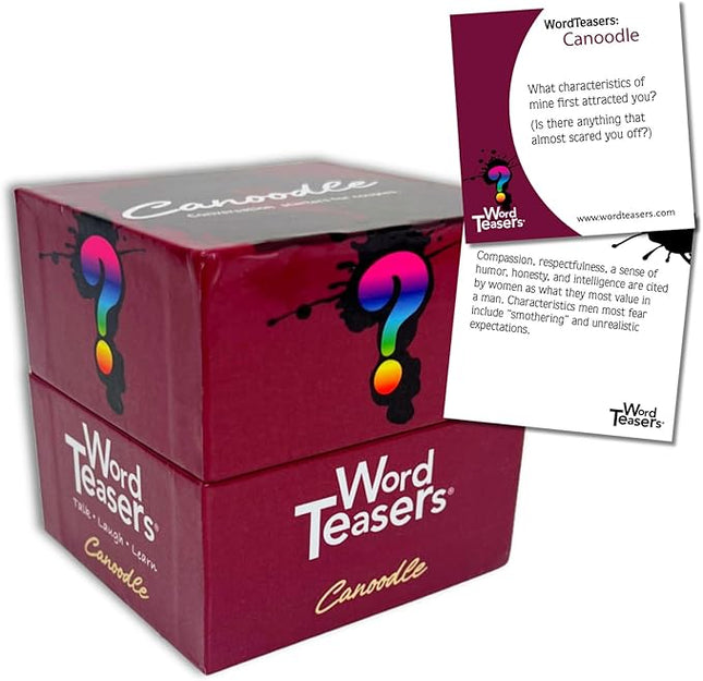 ? WORD TEASERS Canoodle Couples Conversation Cards – Couple Game for Adults Date Night – 150 Relationship Building Question Cards