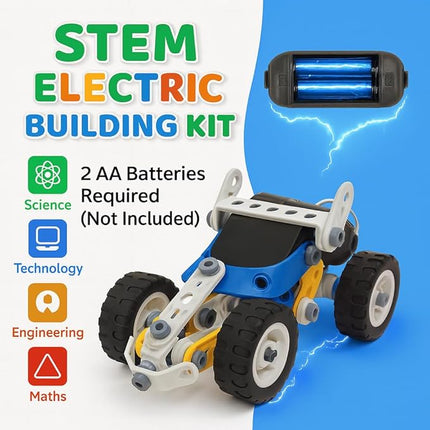 10-in-1 STEM Toys for 5 6 7 8+ Year Old Boys Girls, Electric Building Toys Erector Set for Kids, Motorized Educational Toys Building Kit