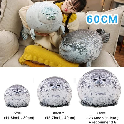 ETAOLINE Chubby Blob Seal Pillow Cute Seal Plush Toy Cotton Stuffed Animals (Large)
