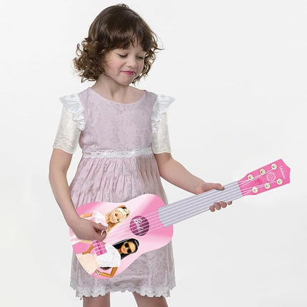 Lexibook Barbie, My First Guitar for Children, 6 Nylon Strings, 21’’ Long, Guide Included, Pink, K200BB