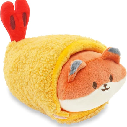 Anirollz Foxiroll Plush in Shrimp Tempura – Kawaii Stuffed Animal with Removable Costume – Cute Squishy Plush Toy Gift for Girls & Kids