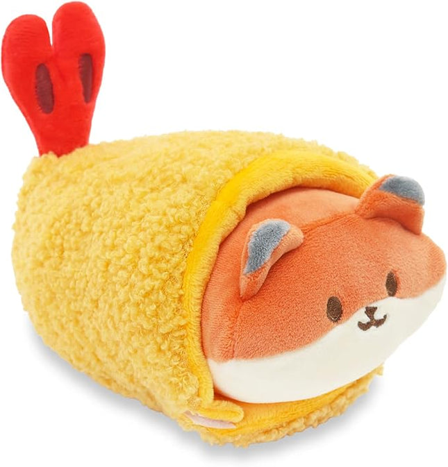 Anirollz Foxiroll Plush in Shrimp Tempura – Kawaii Stuffed Animal with Removable Costume – Cute Squishy Plush Toy Gift for Girls & Kids