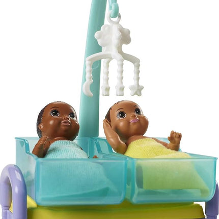 Barbie Careers Playset, Baby Doctor Set with Brunette Fashion Doll, 2 Baby Dolls, Furniture & Accessories