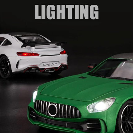 1/24 Benz AMG GTR Model Car Alloy Diecast Pull Back Vehicle Cars with Lights AMG GTR Toy Car Great Gift for Boys & Girls