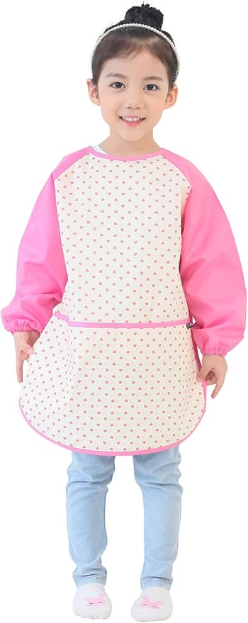 Kids Waterproof Art Smock – Long Sleeve Apron for Painting, Baking, Sensory Play (Ages 1–10)