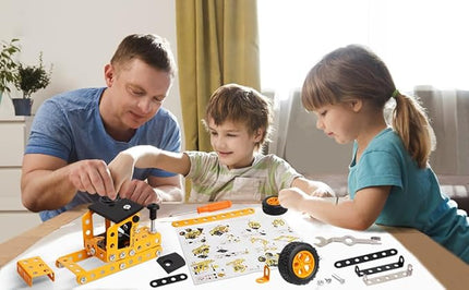 Construction Kits Stem Metal 3D Puzzle Machine Vehicle Model Car Construction Set Toy Parent-Child Interaction Play Sets Gifts for Children Age 4-16 Years