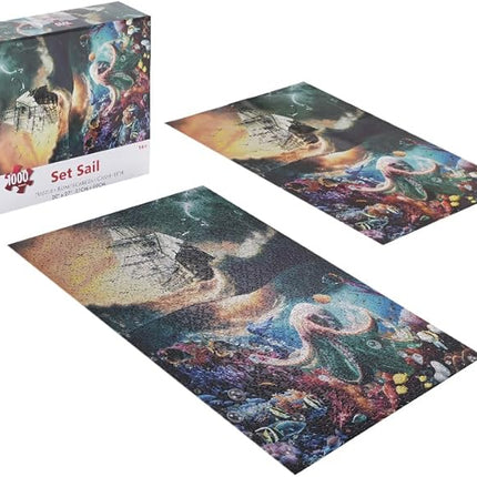 Premium 1000 Piece Jigsaw Puzzle for Adults -27x20 Unique Marine Artwork Pirate shipoctopus Puzzle - Unique Brain Teaser, Difficult and Challenge Large Puzzle Game Toys Gift…