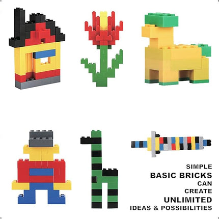 1000 Pieces Building Blocks, Bulk Classic Building Bricks Toy, Big Box of Basic Bricks, Compatible with Major Brands, Educational Construction Toys & Gifts for Kids 4+